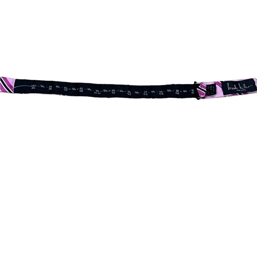 Nicole Miller Pink Striped Silk Bow Tie